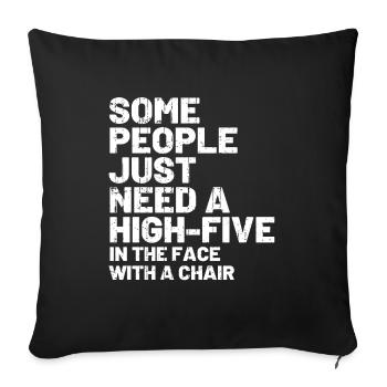 Dire drôle - Housse de coussin décorative 45 x 45 cm - noir - Devant