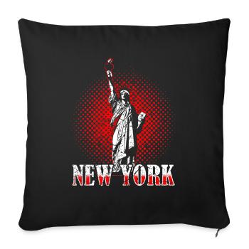 New York Statue of Liberty - Sofa pillowcase 17,3'' x 17,3'' (45 x 45 cm) - black - Front