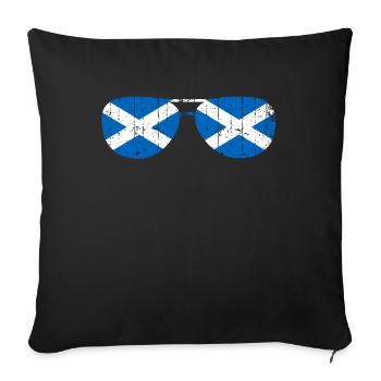 Schottland Schotte Flagge Sonnenbrille - Sofakissenbezug 45 x 45 cm - Schwarz - Vorne