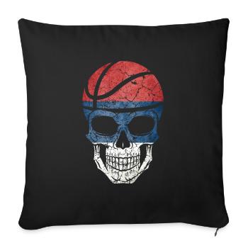 Basketball Serbien Totenkopf - Sofakissenbezug 45 x 45 cm - Schwarz - Vorne