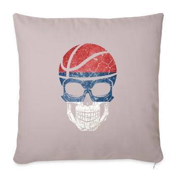 Basketball Serbia skull and crossbones - Sofa pillowcase 17,3'' x 17,3'' (45 x 45 cm) - light taupe - Front