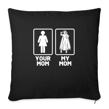 Super maman maman fête des mères héroïne superwoman - Housse de coussin décorative 45 x 45 cm - noir - Devant