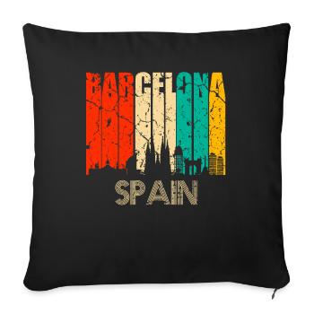 Barcelona - Sofa pillowcase 17,3'' x 17,3'' (45 x 45 cm) - black - Front