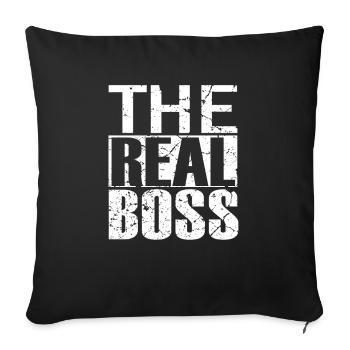 Le partenaire du Real Boss cherche la femme - Housse de coussin décorative 45 x 45 cm - noir - Devant