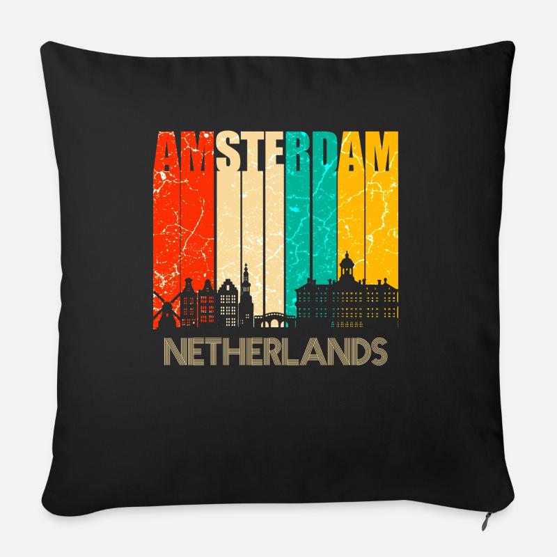 Amsterdam - Sofakissenbezug 45 x 45 cm - Schwarz