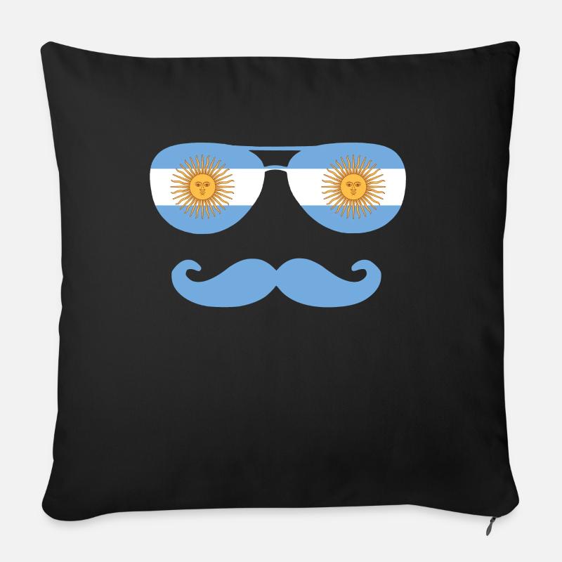 Argentinien Argentinier Flagge - Sofakissenbezug 45 x 45 cm - Schwarz