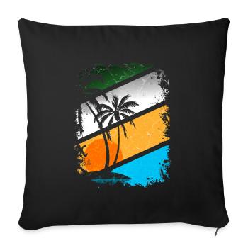 Summer Sun Beach Palms Holiday Holidays - Sofa pillowcase 17,3'' x 17,3'' (45 x 45 cm) - black - Front