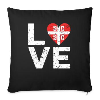 J'adore la Serbie. - Housse de coussin décorative 45 x 45 cm - noir - Devant