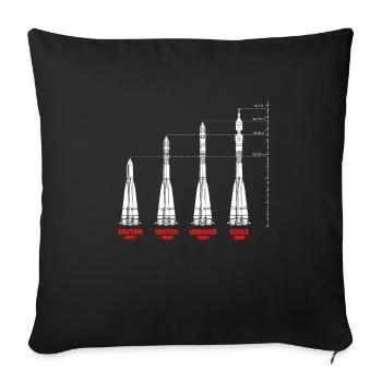 Missile USSR Russia Soviet Union - Sofa pillowcase 17,3'' x 17,3'' (45 x 45 cm) - black - Front