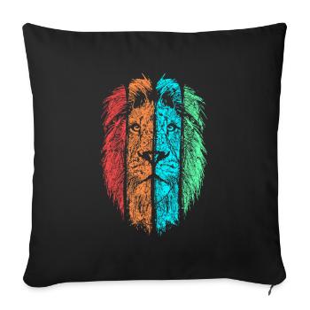 Lion - Housse de coussin décorative 45 x 45 cm - noir - Devant