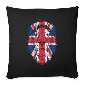 UK Royaume-Uni drapeau de Grande-Bretagne - Housse de coussin décorative 45 x 45 cm - noir - Devant