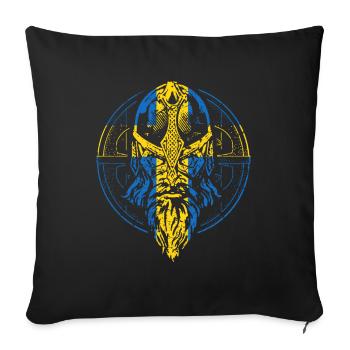 Viking suédois - Housse de coussin décorative 45 x 45 cm - noir - Devant