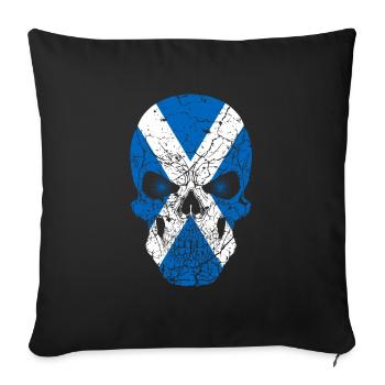 Scotland skull and crossbones - Sofa pillowcase 17,3'' x 17,3'' (45 x 45 cm) - black - Front