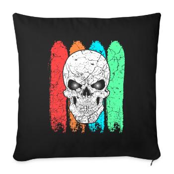 Skull colorful colored - Sofa pillowcase 17,3'' x 17,3'' (45 x 45 cm) - black - Front