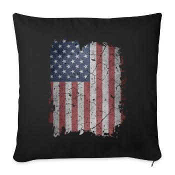 USA Amerika Flagge - Sofakissenbezug 45 x 45 cm - Schwarz - Vorne