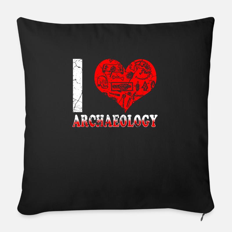 Archéologie archéologue archéologue - Housse de coussin décorative 45 x 45 cm - noir