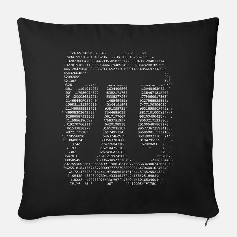 Numéro de cercle Math Pi - Housse de coussin décorative 45 x 45 cm - noir