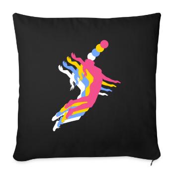 Volley-ball de beach-volley - Housse de coussin décorative 45 x 45 cm - noir - Devant