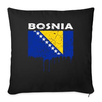 Bosnia flag - Sofa pillowcase 17,3'' x 17,3'' (45 x 45 cm) - black - Front