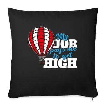 Balloonist Ballooning Hot Air Balloon Pilot Fun - Sofa pillowcase 17,3'' x 17,3'' (45 x 45 cm) - black - Front
