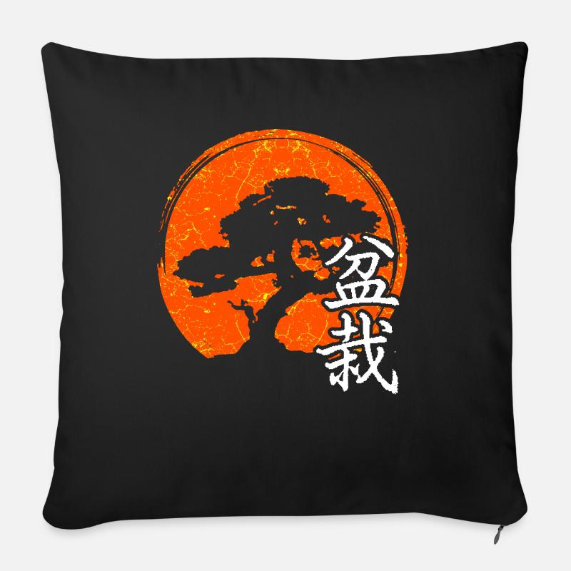 Japon - Housse de coussin décorative 45 x 45 cm - noir
