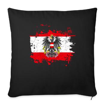 Austria flag coat of arms eagle - Sofa pillowcase 17,3'' x 17,3'' (45 x 45 cm) - black - Front