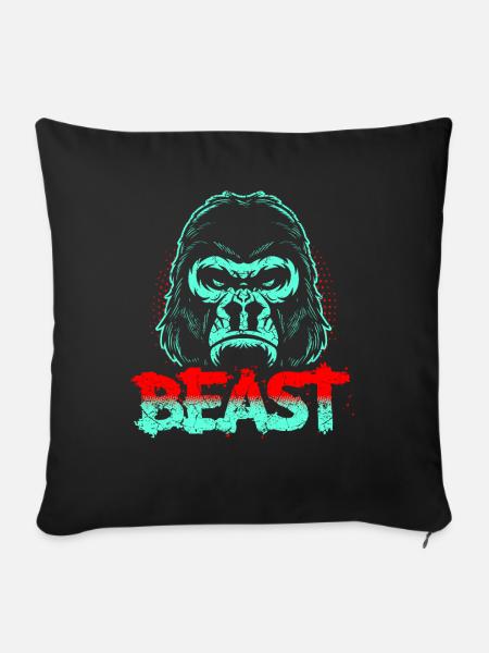 Gorilla Gym Beast - Sofakissenbezug 45 x 45 cm - Schwarz