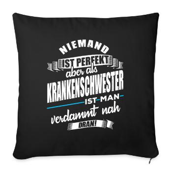 Krankenschwester - Sofakissenbezug 45 x 45 cm - Schwarz - Vorne
