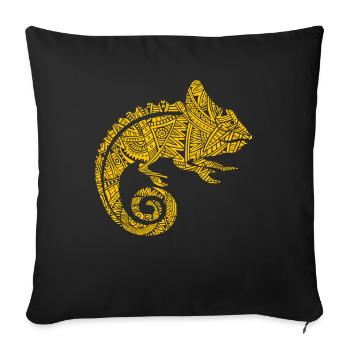 Chameleon Maori tribal tattoos - Sofa pillowcase 17,3'' x 17,3'' (45 x 45 cm) - black - Front
