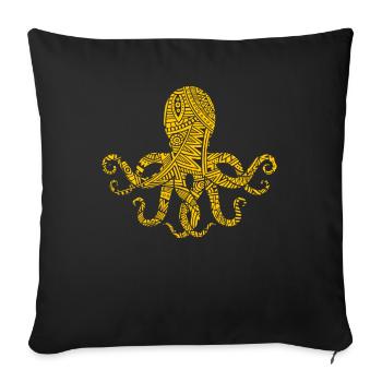 Octopus octopus tatouages tribaux maoris - Housse de coussin décorative 45 x 45 cm - noir - Devant