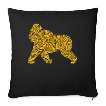 Gorilla Maori tribal tattoos - Sofa pillowcase 17,3'' x 17,3'' (45 x 45 cm) - black - Front