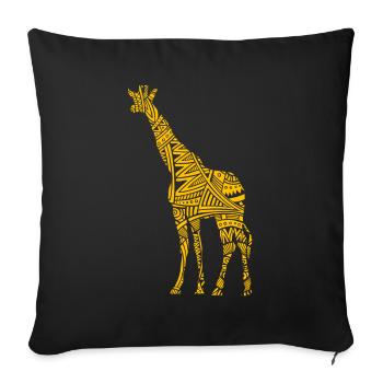 Maori tribal tattoo giraffe - Sofa pillowcase 17,3'' x 17,3'' (45 x 45 cm) - black - Front