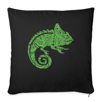 Chameleon Maori tribal tattoos - Sofa pillowcase 17,3'' x 17,3'' (45 x 45 cm) - black - Front