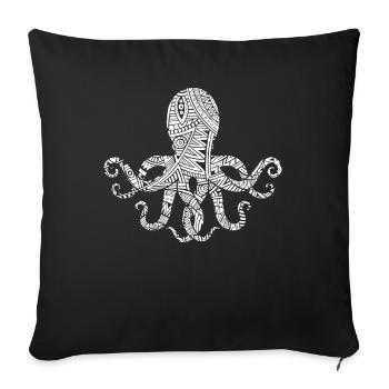 Octopus octopus tatouages tribaux maoris - Housse de coussin décorative 45 x 45 cm - noir - Devant