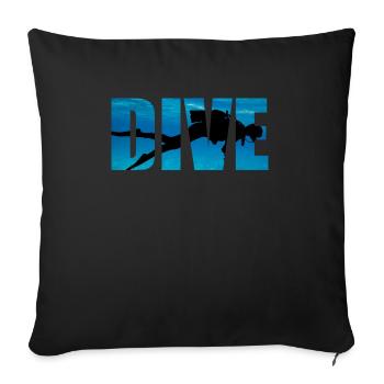 Scuba Diving Dive - Sofa pillowcase 17,3'' x 17,3'' (45 x 45 cm) - black - Front