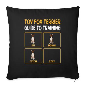 Toy Fox Terrier Guide to Training Dog Obedience - Housse de coussin décorative 45 x 45 cm - noir - Devant