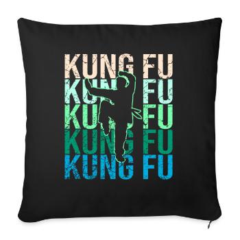 Kung Fu - Sofa pillowcase 17,3'' x 17,3'' (45 x 45 cm) - black - Front