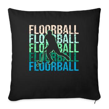 Floorball - Sofa pillowcase 17,3'' x 17,3'' (45 x 45 cm) - black - Front