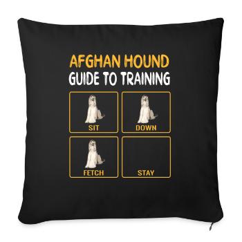 Afghan Hound Guide To Training Dog Obedience - Sofa pillowcase 17,3'' x 17,3'' (45 x 45 cm) - black - Front