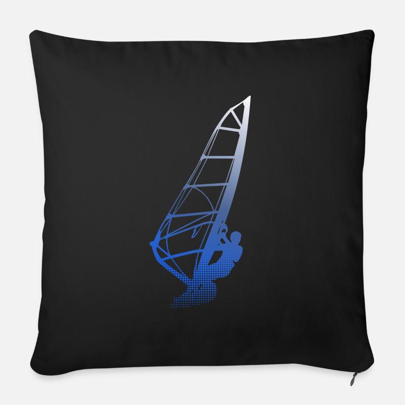 Windsurfer Silhouette - Sofakissenbezug 45 x 45 cm - Schwarz