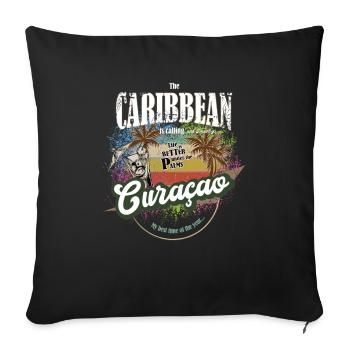Curacao - The Caribbean is calling - colorful - colorful - Sofa pillowcase 17,3'' x 17,3'' (45 x 45 cm) - black - Front
