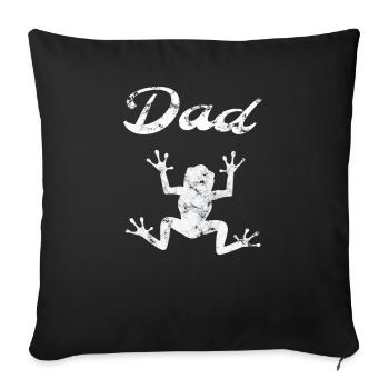 Frog Papa Terraristics Frog Dad Frogs Gift - Sofa pillowcase 17,3'' x 17,3'' (45 x 45 cm) - black - Front