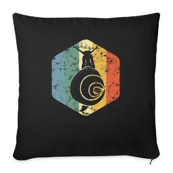 Cool snail shell snail gift - Sofa pillowcase 17,3'' x 17,3'' (45 x 45 cm) - black - Front