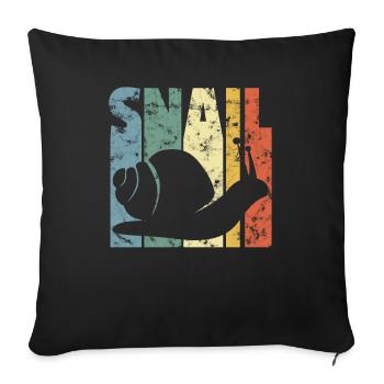 Süße Schnecke Schneckenhaus Schneckchen Geschenk - Sofakissenbezug 45 x 45 cm - Schwarz - Vorne
