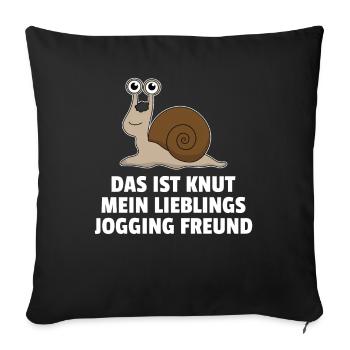 Schnecke Lieblings Jogging Freund Laufen Geschenk - Sofakissenbezug 45 x 45 cm - Schwarz - Vorne