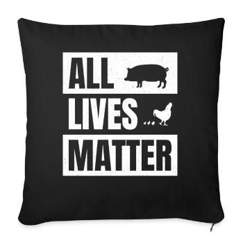 Animal rights activist animal rights activist veganism vegan - Sofa pillowcase 17,3'' x 17,3'' (45 x 45 cm) - black - Front