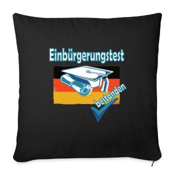 Integrationskurs Deutsch Einbürgerung Geschenk - Sofakissenbezug 45 x 45 cm - Schwarz - Vorne