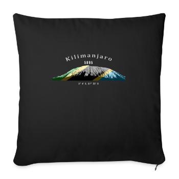 Kilimanjaro, Kilimanjaro, Africa's highest mountain - Sofa pillowcase 17,3'' x 17,3'' (45 x 45 cm) - black - Front