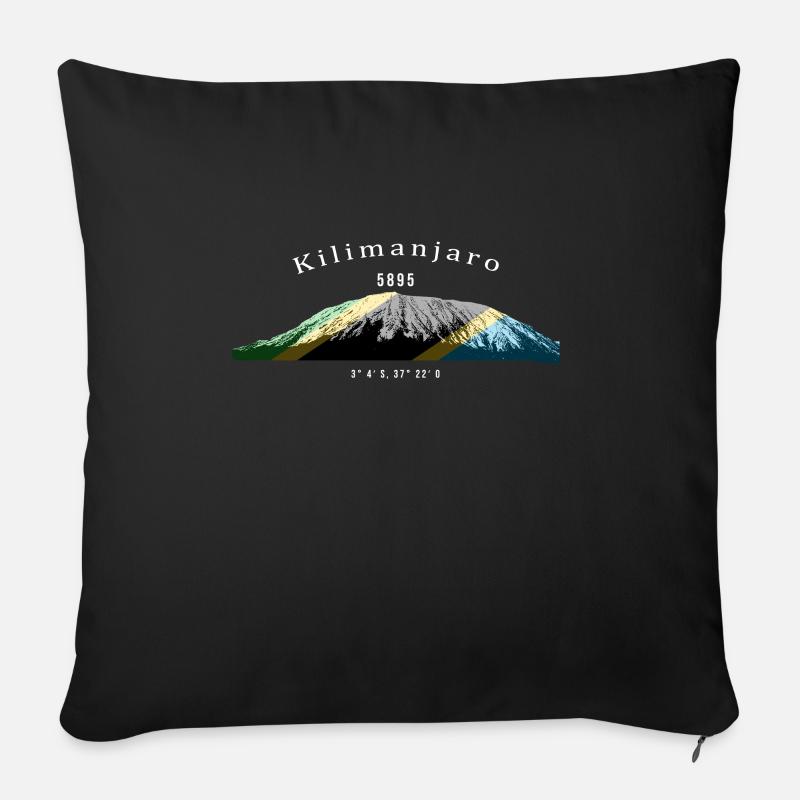 Kilimanjaro, Kilimanscharo, Afrikas höchster Berg - Sofakissenbezug 45 x 45 cm - Schwarz