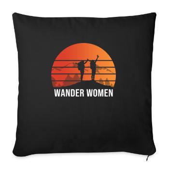 Wander Woman Reise Freiheit Design - Sofakissenbezug 45 x 45 cm - Schwarz - Vorne